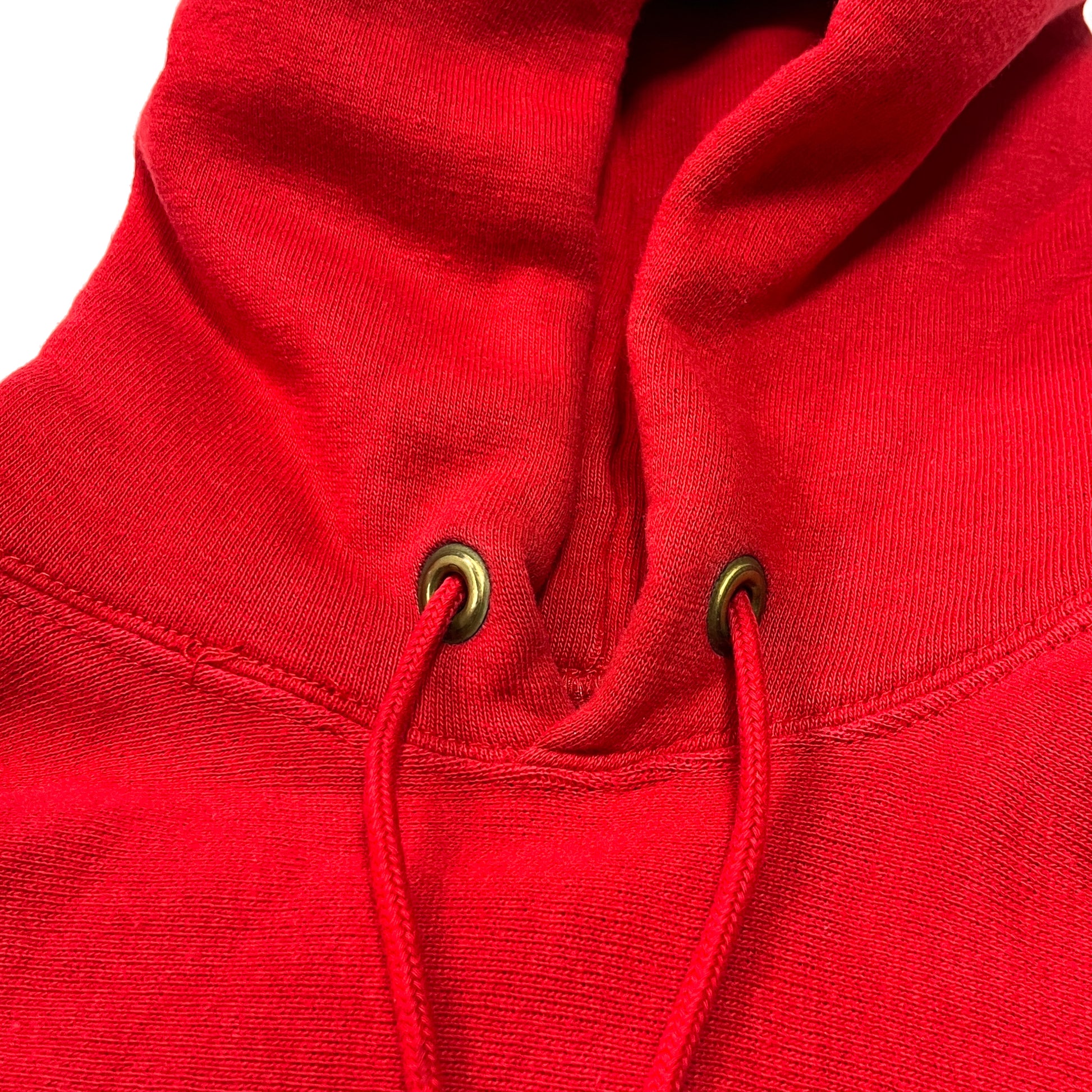 70s Champion 単色タグ R/W Parka "MARYLAND FOOTBALL" L ディテール 赤色 ハットループ 金属ループ