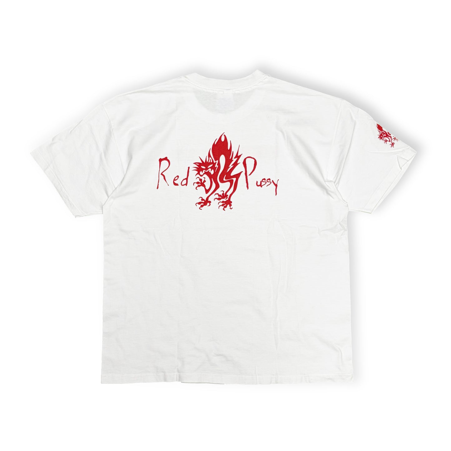 90's〜 Hanes "Don't be a Wussy. Red Pussy." T Size (XL)
