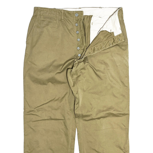 40's U.S.ARMY 41-Khaki Chino TROUSERS "METAL BUTTON" Size (W36 L33.5)位 スペシャル！