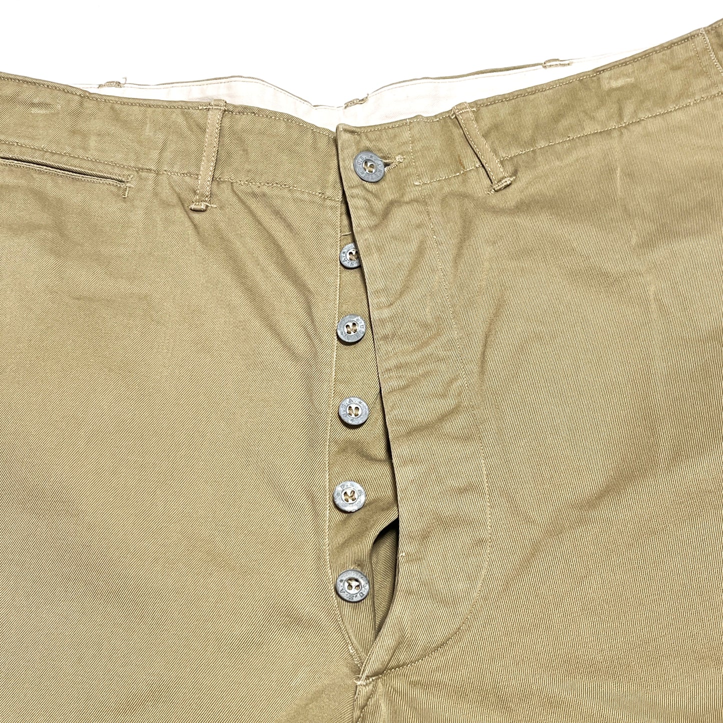 40's U.S.ARMY 41-Khaki Chino TROUSERS "METAL BUTTON" Size (W36 L33.5)位 スペシャル！