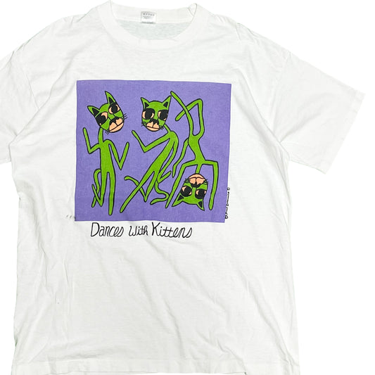 90's FRUIT OF THE LOOM "Dances With Kittens" T Size (XL)