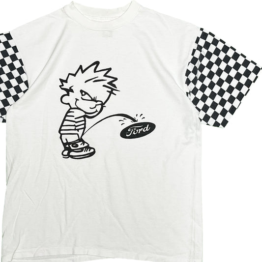 90's L.A.SPORTSWEAR Ford T Checker Sleeve Size (L) レア！