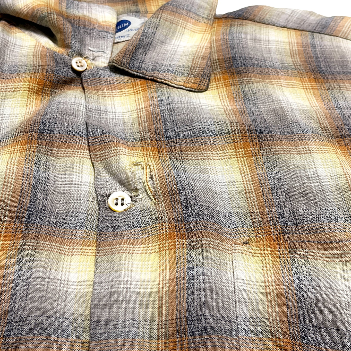 60's Pilgrim Onbre Rayon L/S SH Size (L) レア！