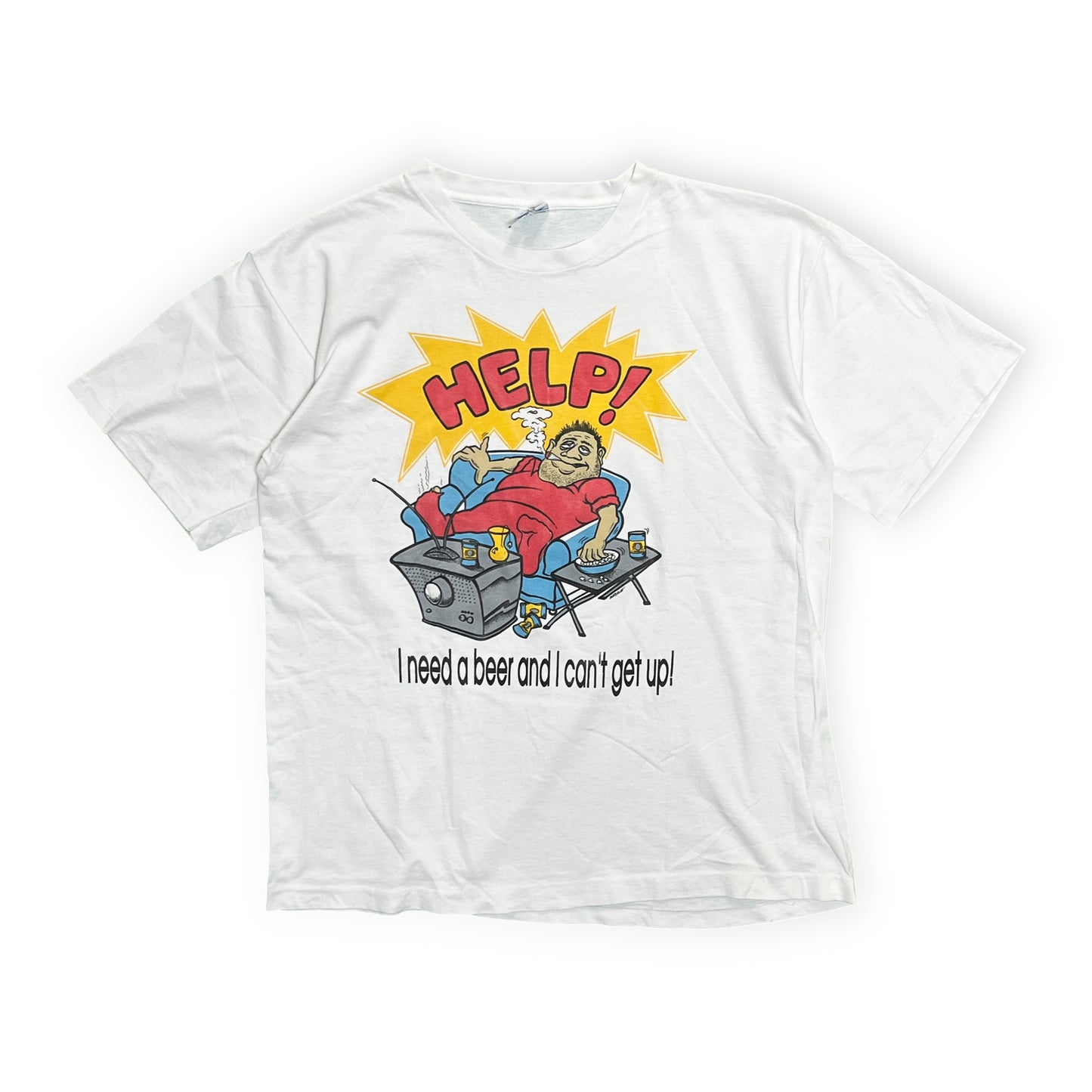 90's SALEM SPORTSWEAR "HELP I need a beer and I can't get up！" T Size (XL)