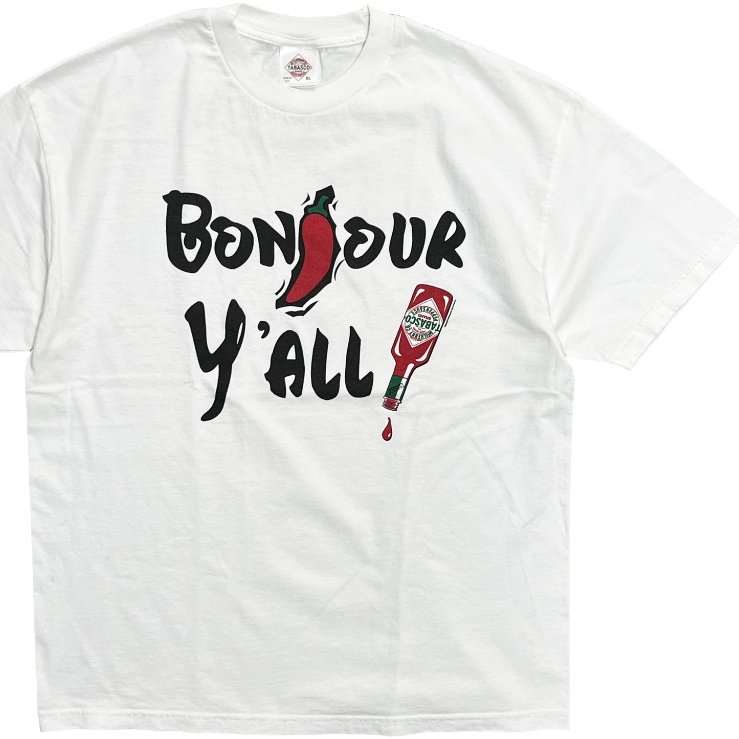90's TABASCO T "BONJOUR Y'ALL" Size (XL) レア！