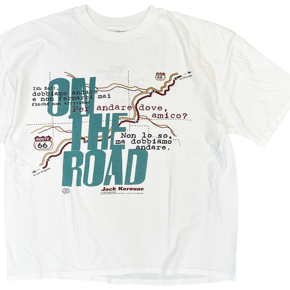 90's Unknown Jack Kerouac "On The Road" T Size (L)位 レア！