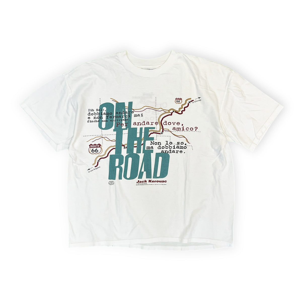90's Unknown Jack Kerouac "On The Road" T Size (L)位 レア！