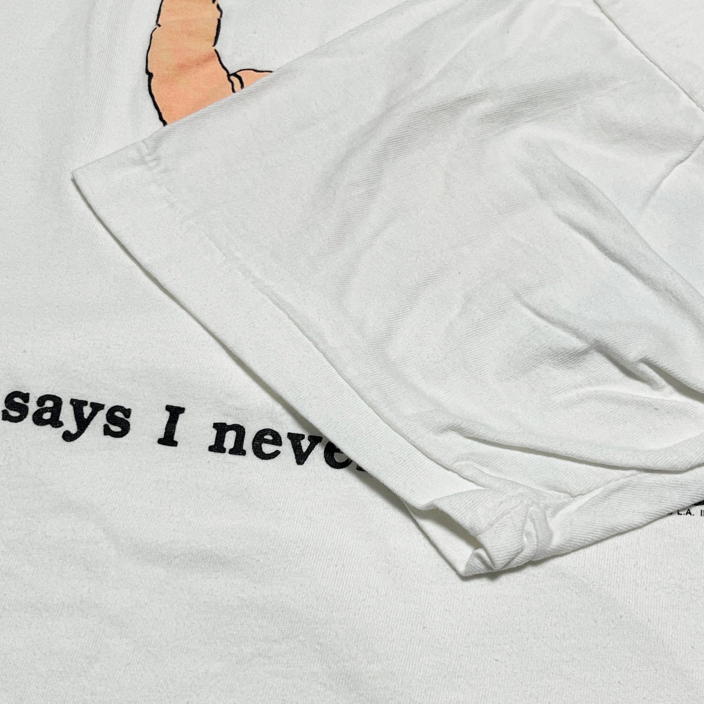 90's USA T's "Who says I never lift a finger ？" T Size (L)