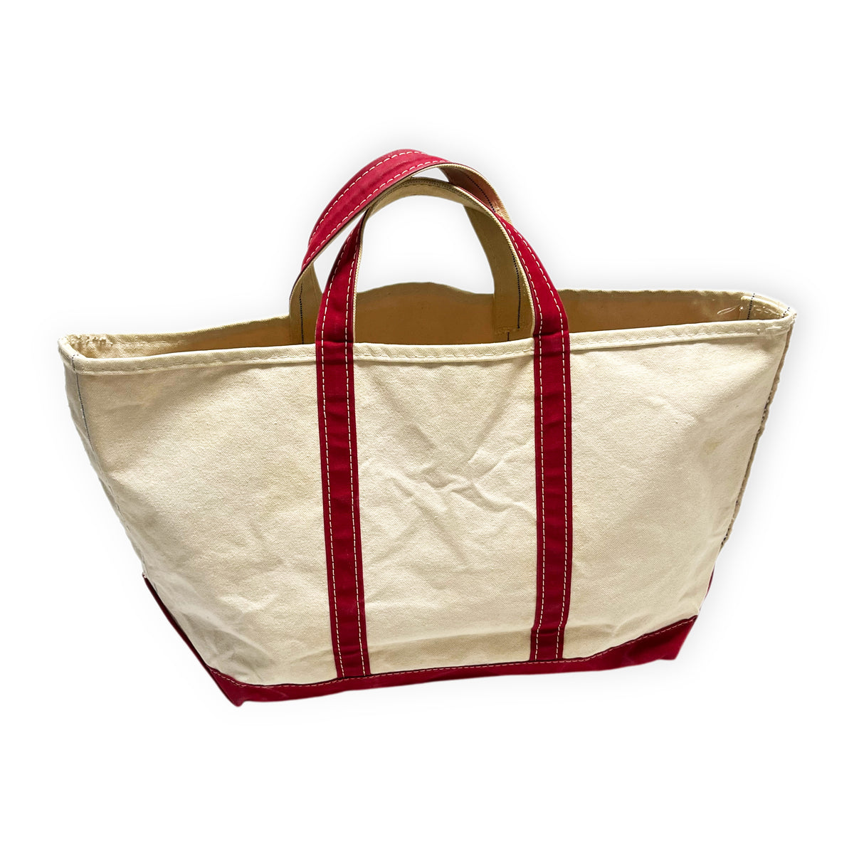 80's L.L.Bean BOAT AND TOTE ナチュラル X レッド Size (Large)