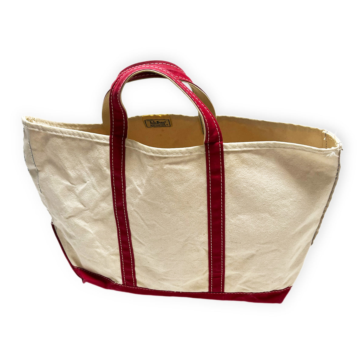 80's L.L.Bean BOAT AND TOTE ナチュラル X レッド Size (Large)