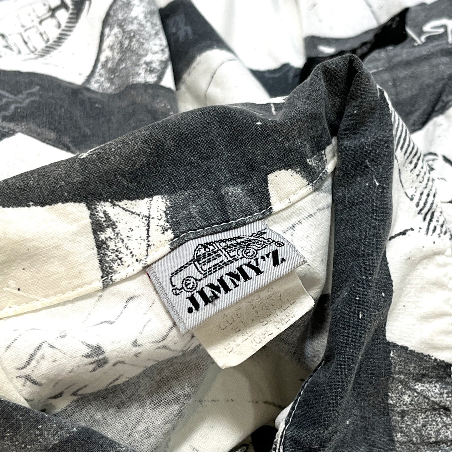 80's〜 JIMMY'Z Cotton S/S SH Abstract Pattern Size (S) レア！