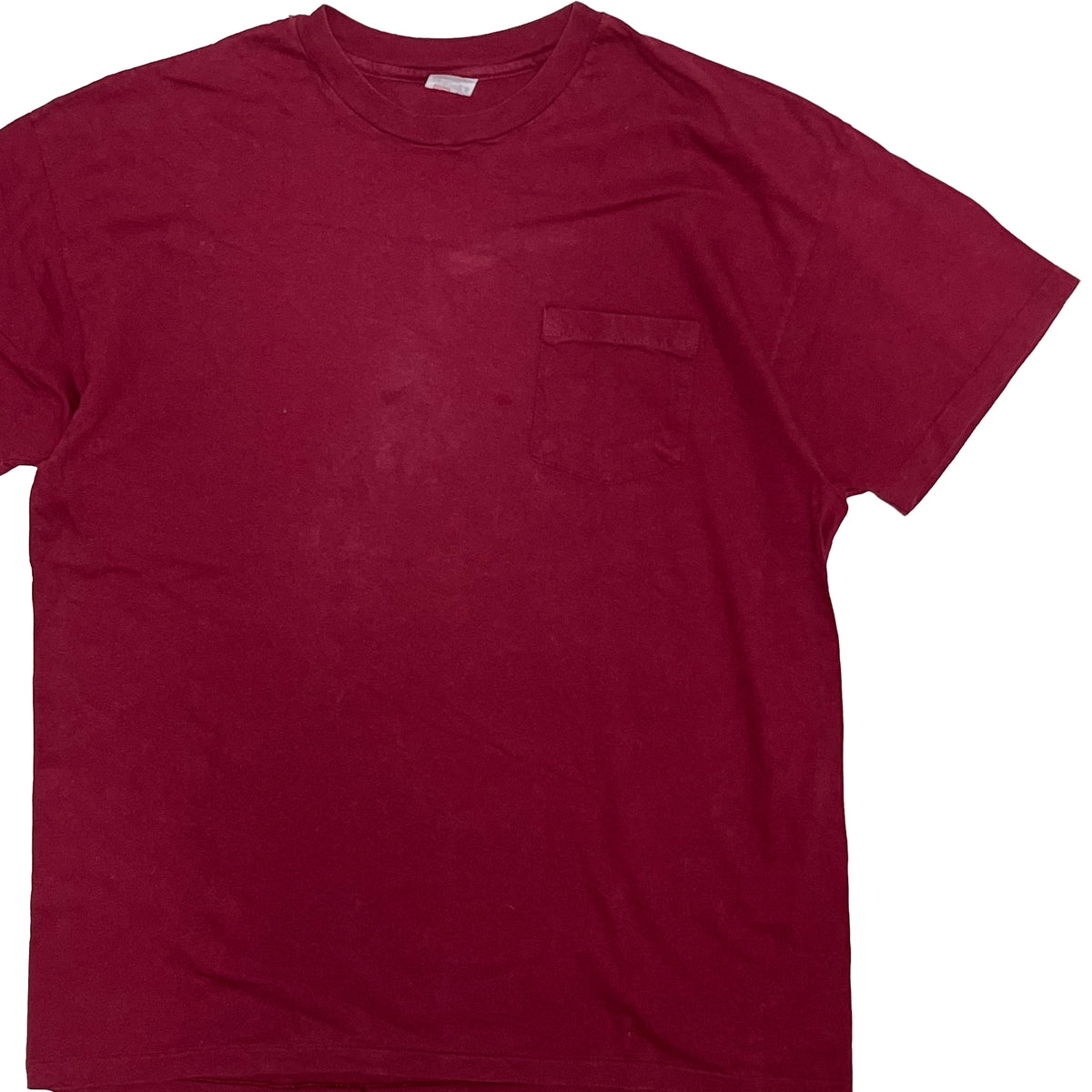 90's Hanes Pocket T バーガンディー Size (XL) グッドカラー！