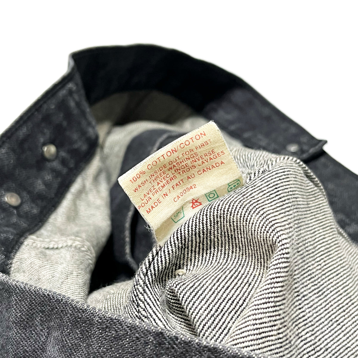 80's Levi's 75505 先染め Black Denim JKT  濃黒 カナダ製 Size (46) ビッグサイズ！
