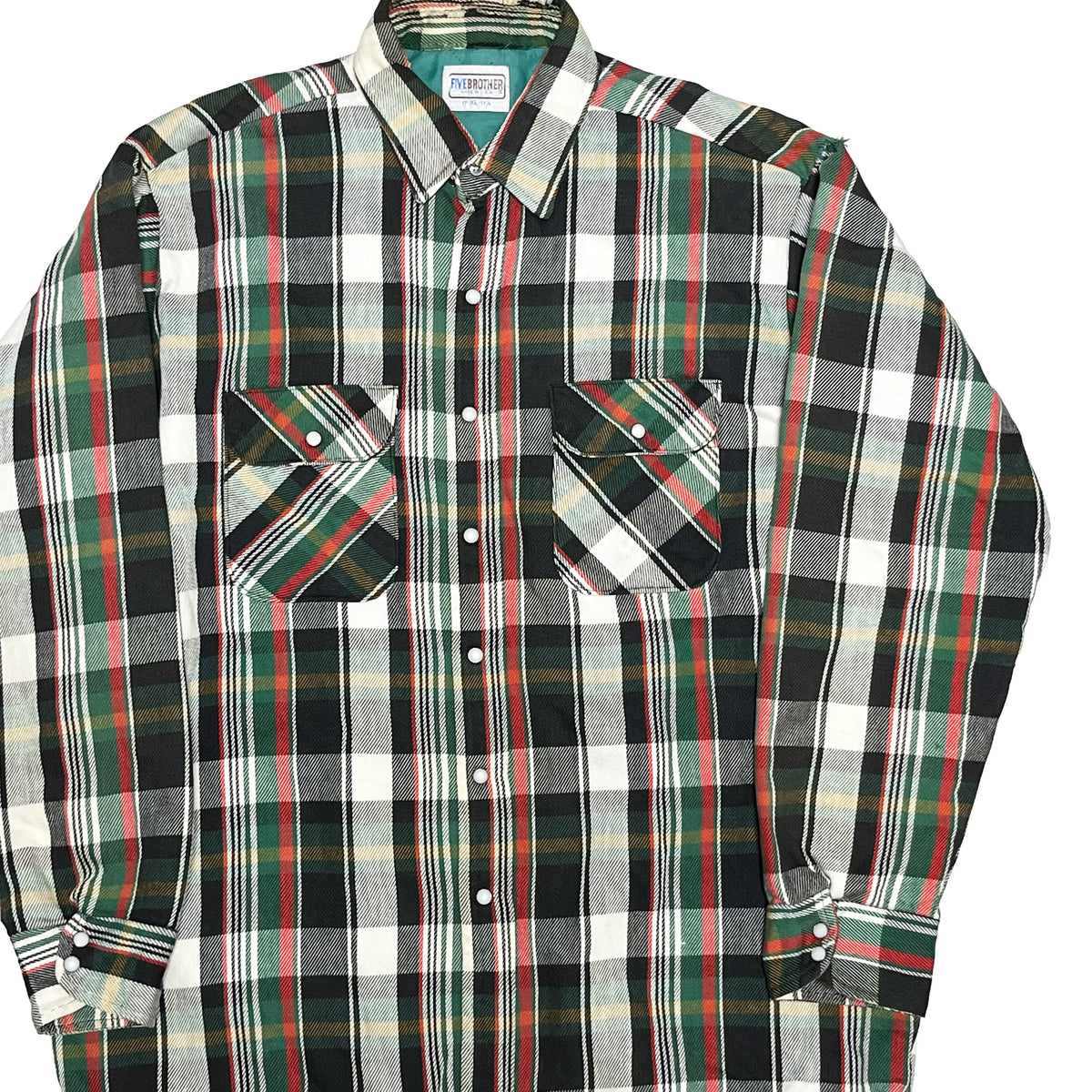 80's FIVEBROTHER Quilting Nel SH 好配色パターン Size (XL)