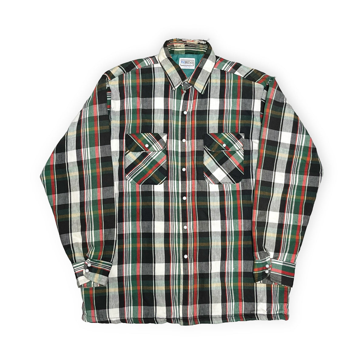 80's FIVEBROTHER Quilting Nel SH 好配色パターン Size (XL)