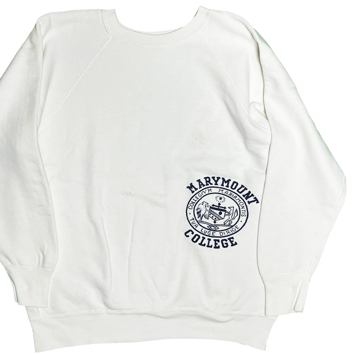 50's〜 Unknown "MARYMOUNT COLLEGE" Sweat ミスプリント？ 脇ガゼット Size (XL)位 激レア！