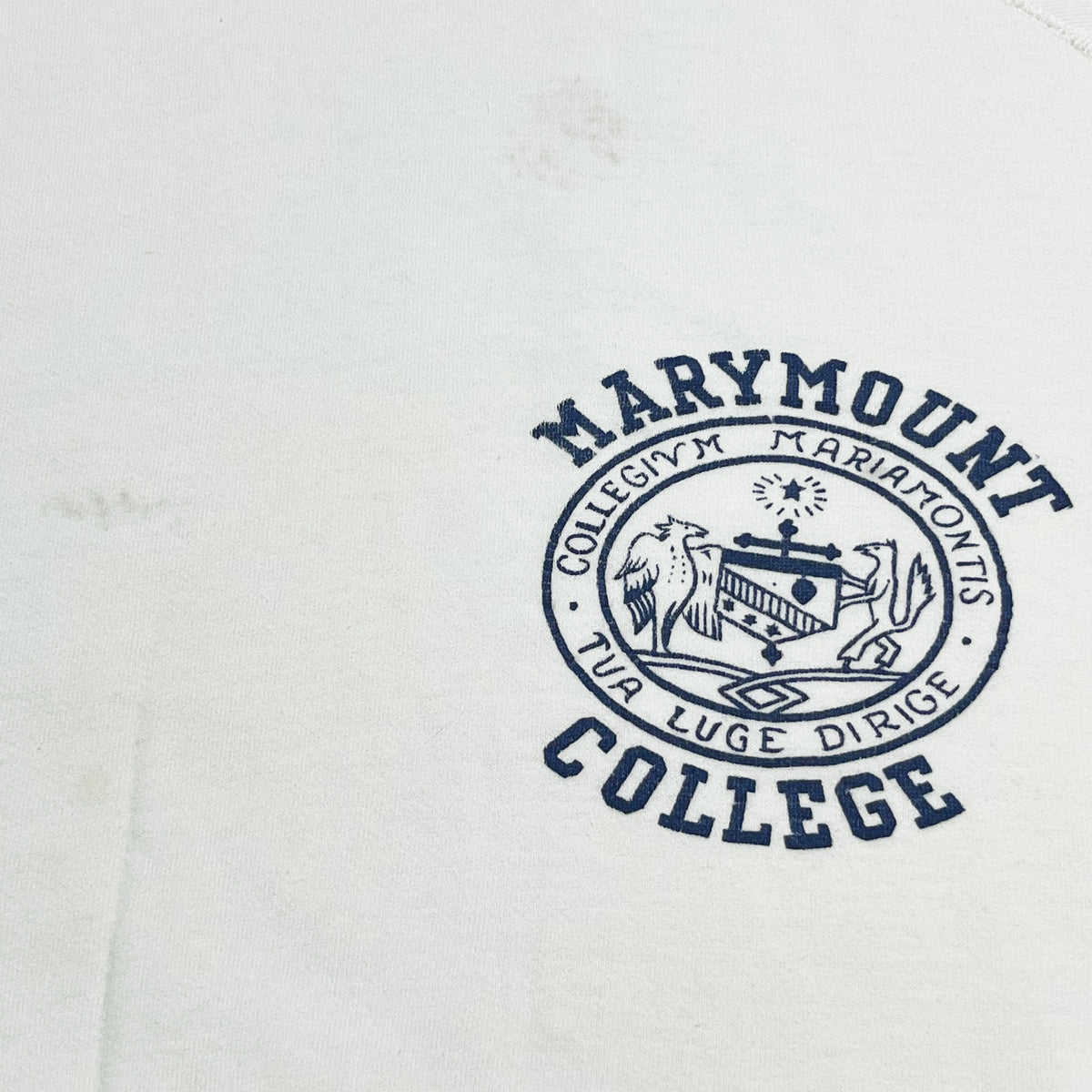 50's〜 Unknown "MARYMOUNT COLLEGE" Sweat ミスプリント？ 脇ガゼット Size (XL)位 激レア！