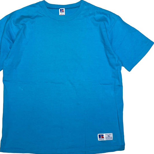 90's Russell Blank T ターコイズ Size (XL) レアカラー！