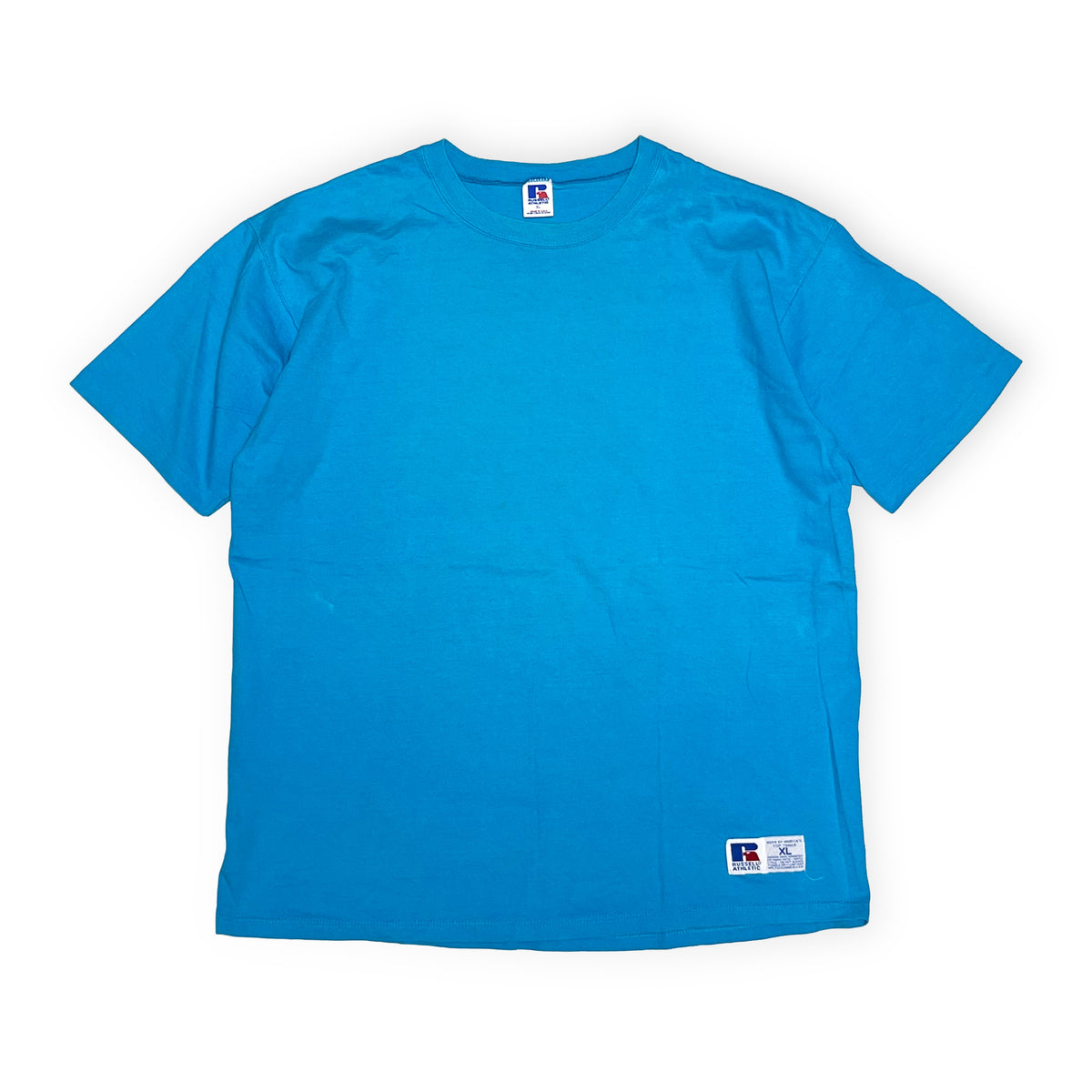 90's Russell Blank T ターコイズ Size (XL) レアカラー！