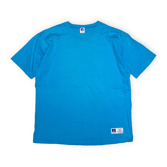 90's Russell Blank T ターコイズ Size (XL) レアカラー！