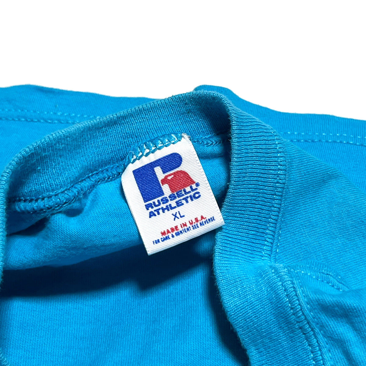 90's Russell Blank T ターコイズ Size (XL) レアカラー！