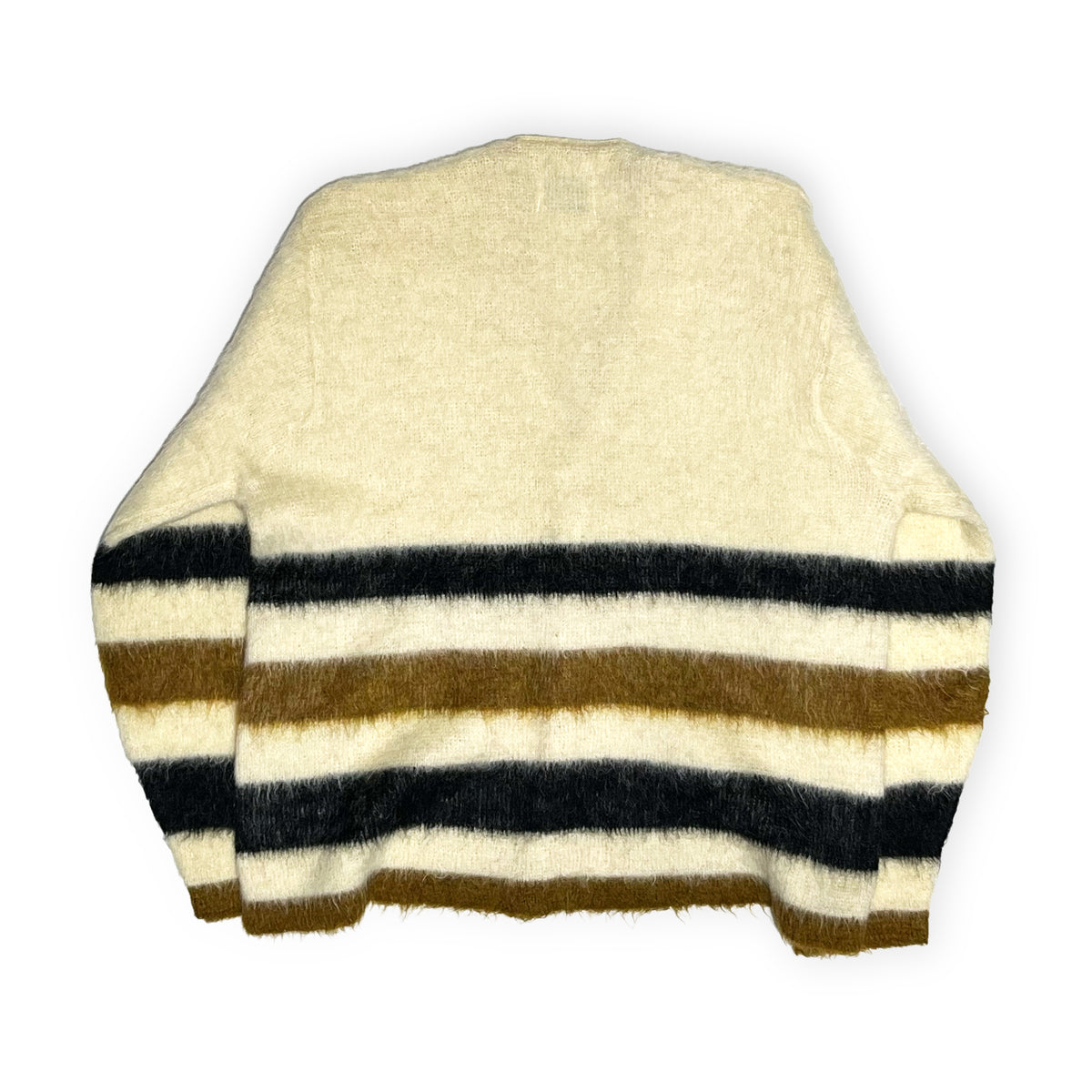 70's Minnesota Woolen Mohair Cardigan "Border Pattern" Size (L) ビッグサイズ！