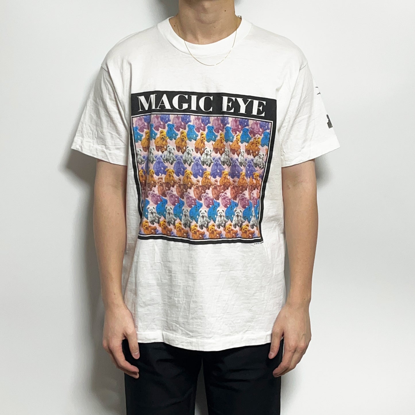90's MAGIC EYE T "Teddy bear" Size (L)