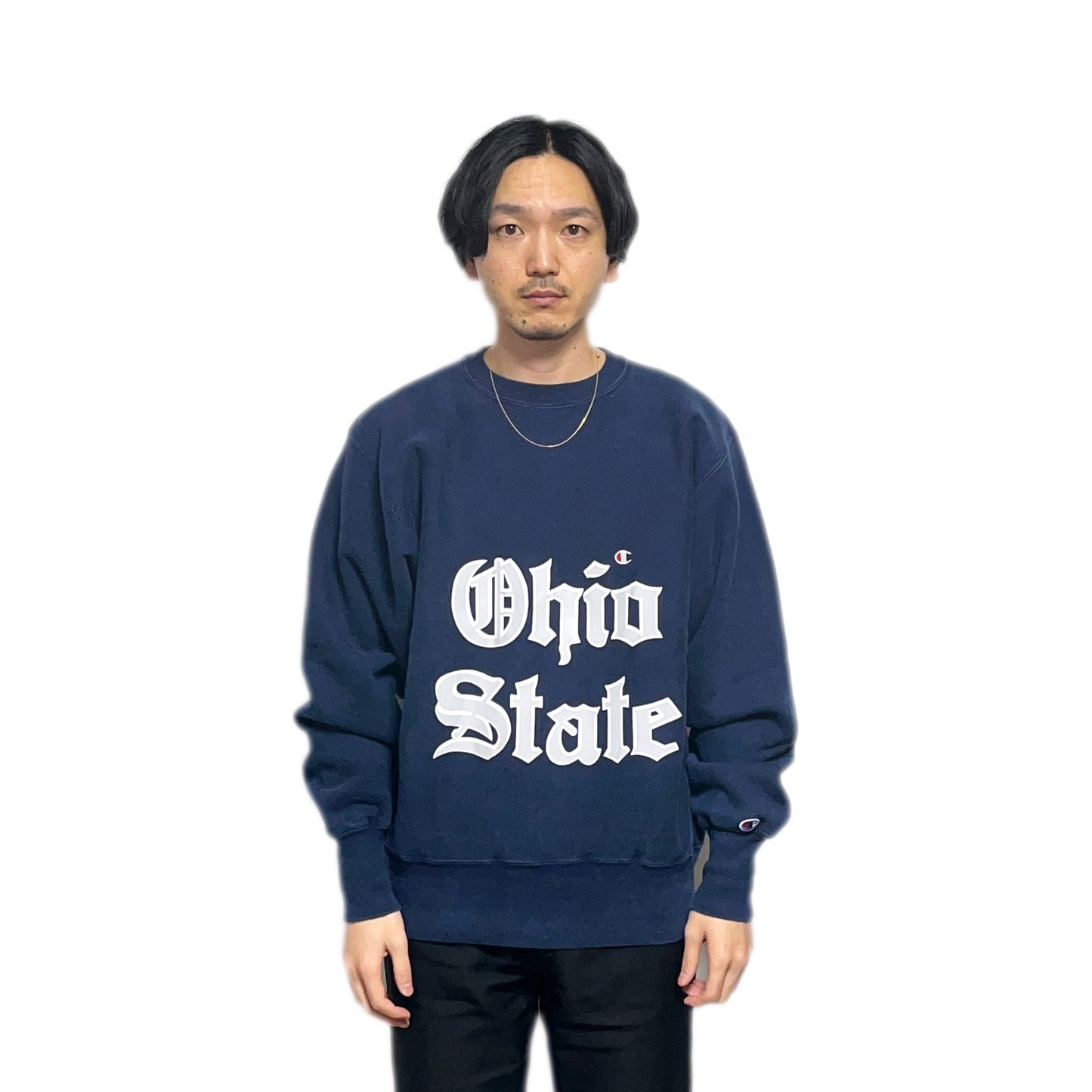 90's Champion R/W "Ohio State" 目付き Old English Size (L) レア！