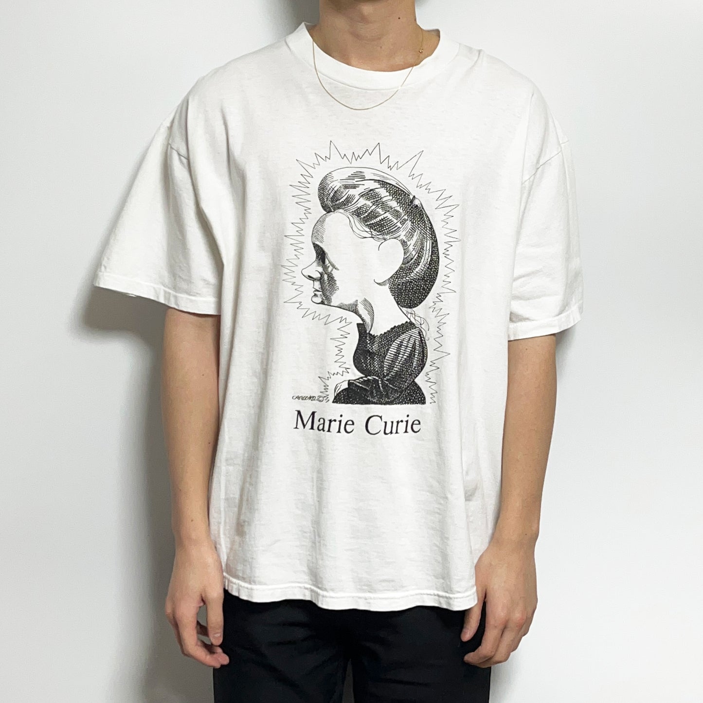 90's SOFFE SHIRTS Largely Literary Series "Marie Curie" T Size (XL)