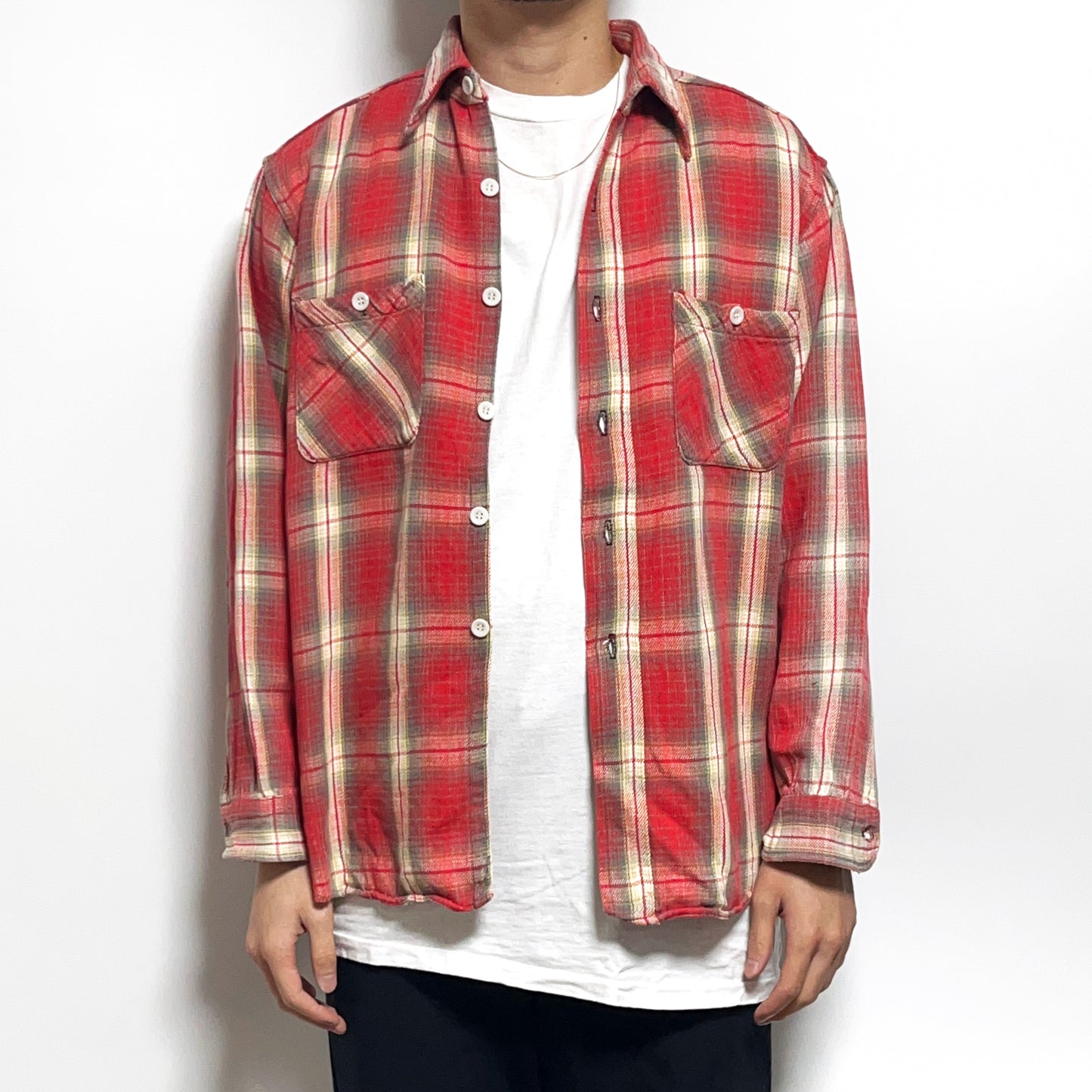 60's BIG YANK Nel SH マチ付き 好配色チェック Size (L)位