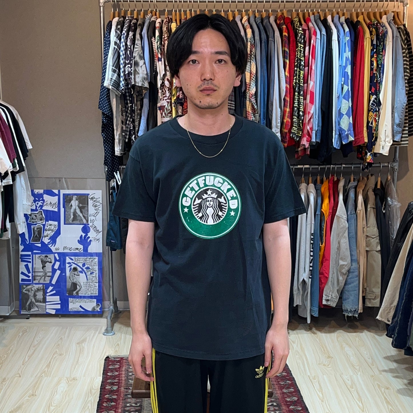 90's〜 FRUIT OF THE LOOM スターバックスパロディー T Size (L)