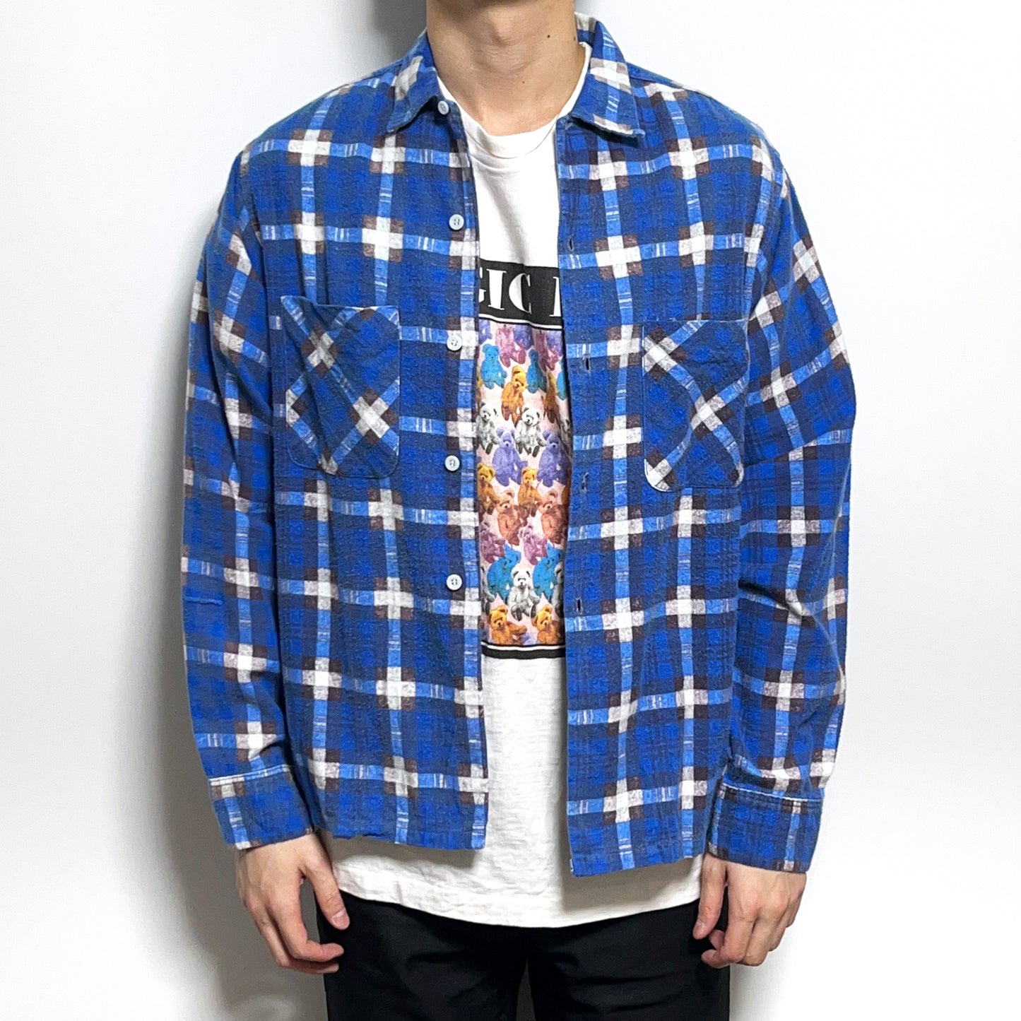 60's TOWN CRAFT PRINT Nel SH 好配色チェック Size (M)