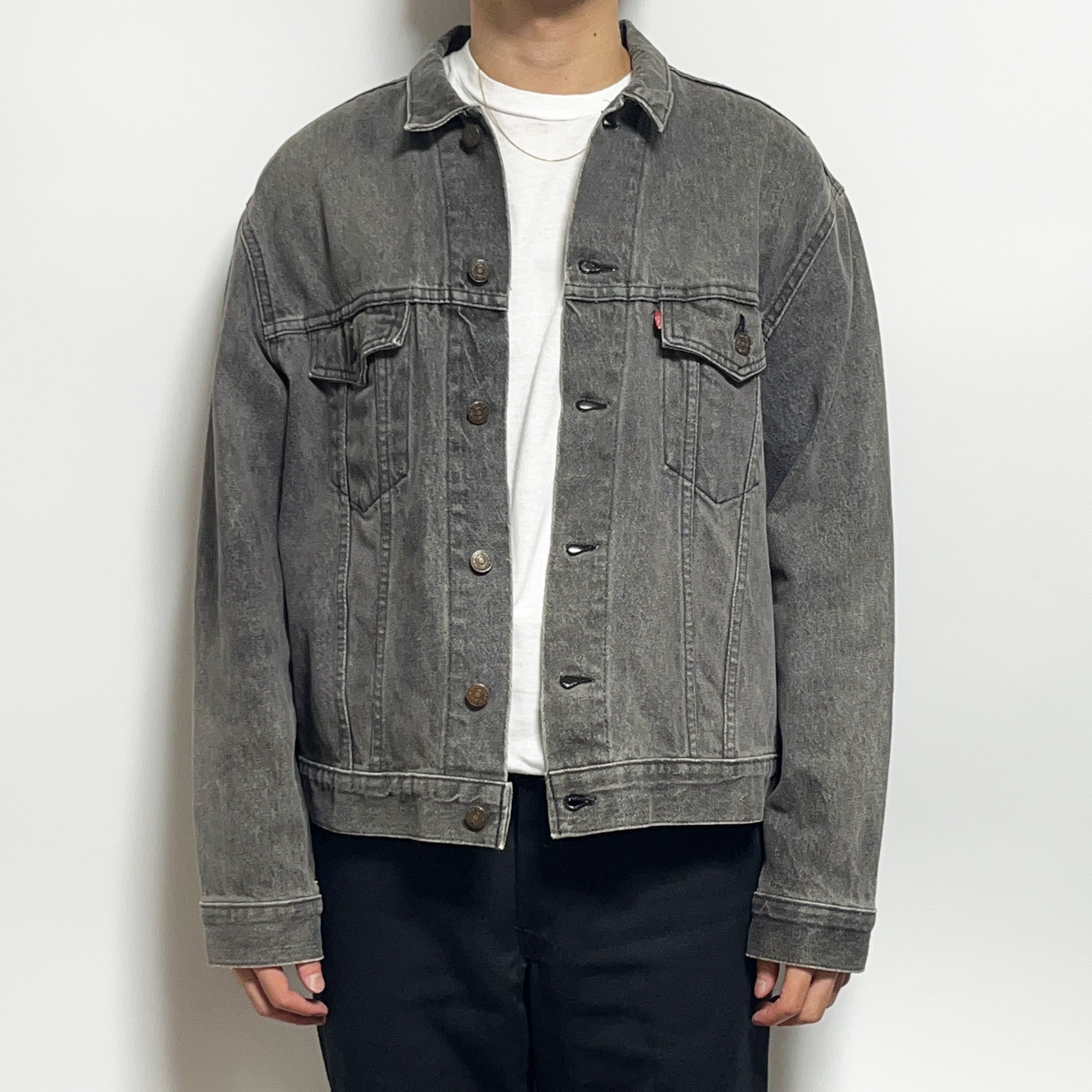 Levi's 80s カナダ製 75505 先染めブラック デニムジャケット 80s リーバイス Levi's 75505 ブラックデニムジャケット 44 カナダ製