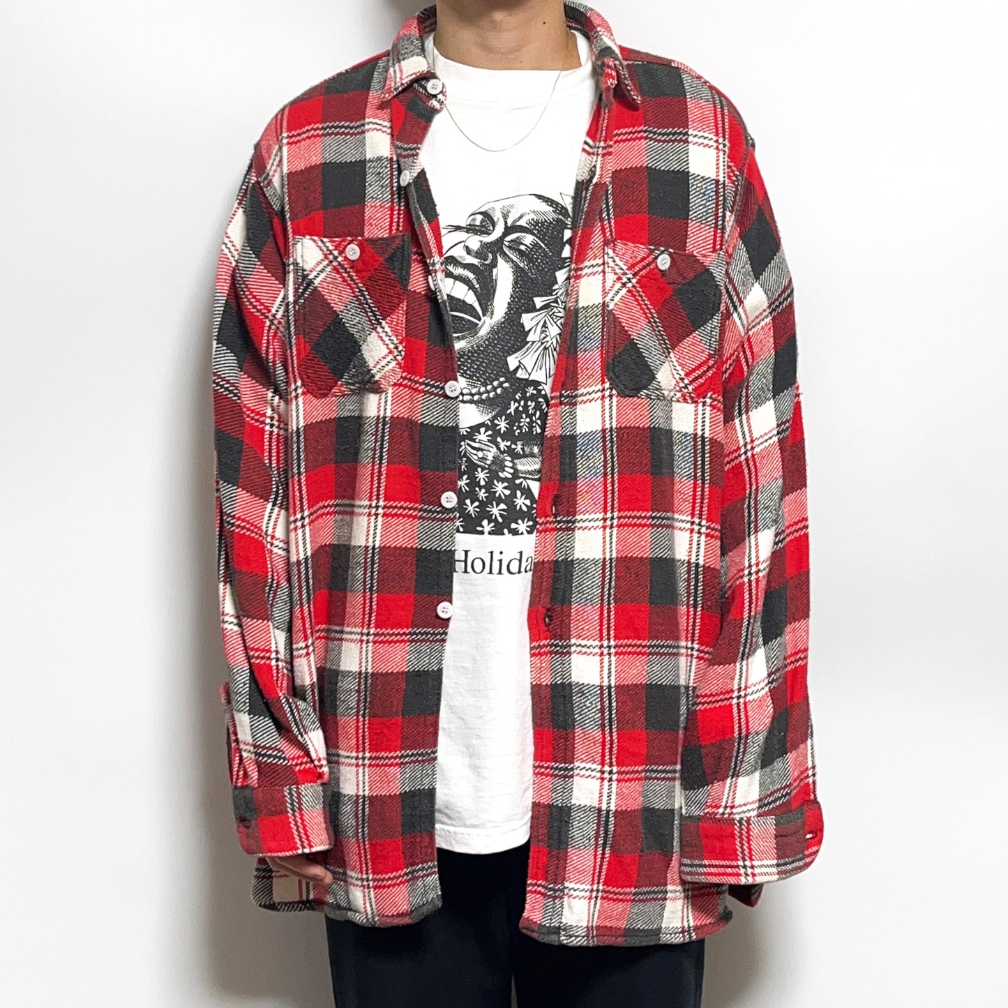 60's BRENT Pile Nel SH マチ付き 好配色チェック Size (L)