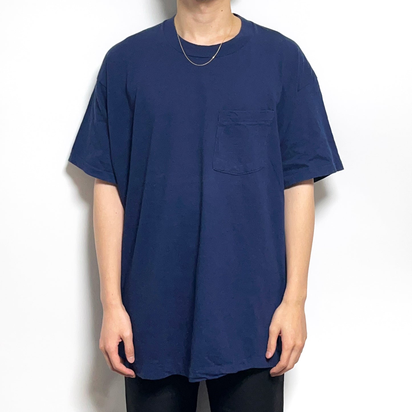 80's〜 FRUIT OF THE LOOM Pocket T Navy Size (XXXL)