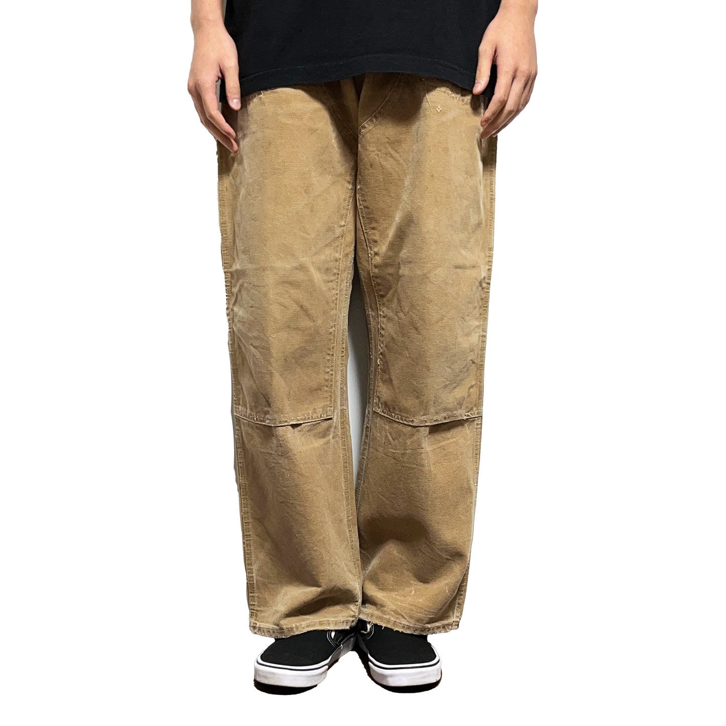 60s カーハート Carhartt ダブルニー ダックペインターパンツ デカCボタン W36.5 背面 カールバックポケット Cボタン