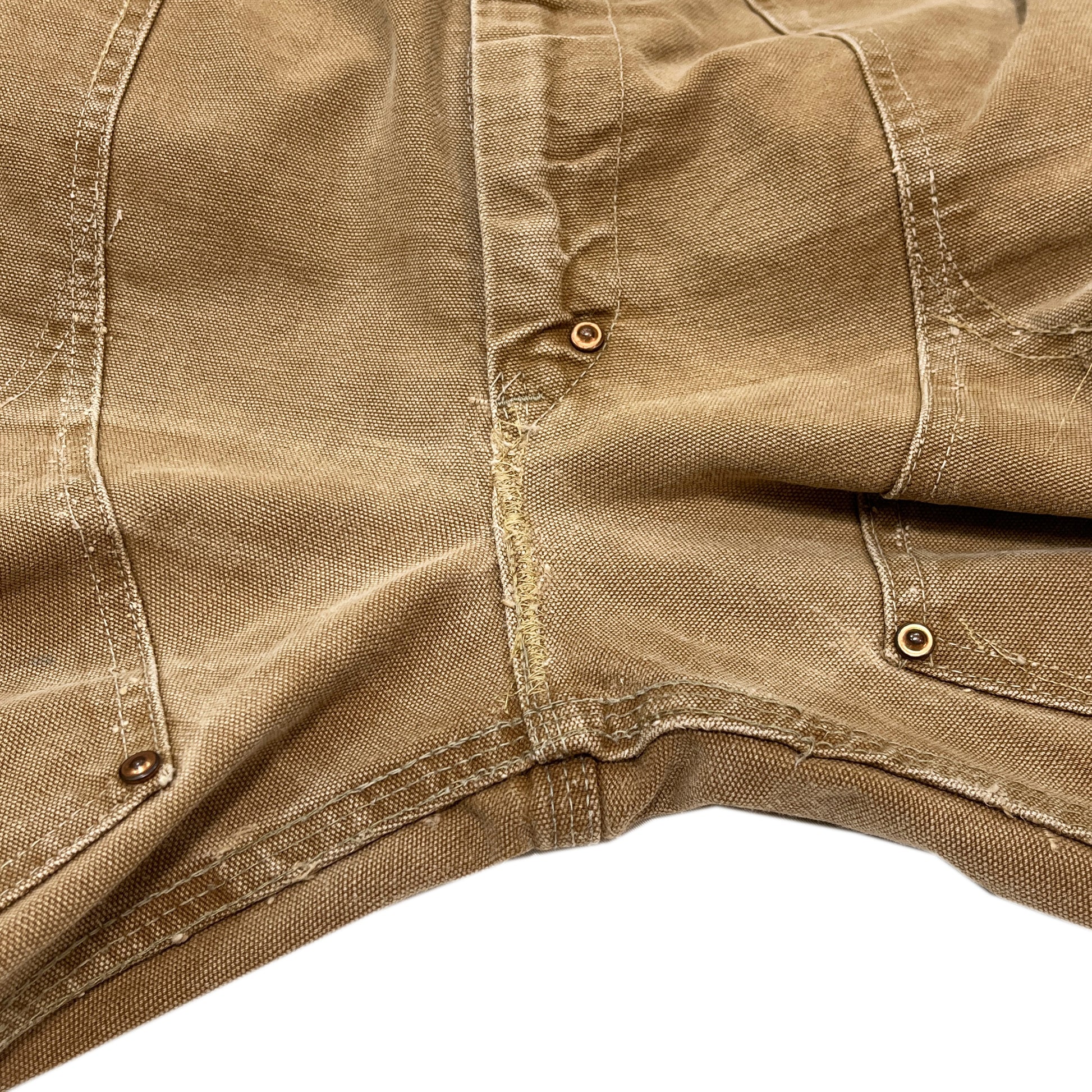 60s カーハート Carhartt ダブルニー ダックペインターパンツ デカCボタン W36.5 ディテール カールバックポケット 縫い目