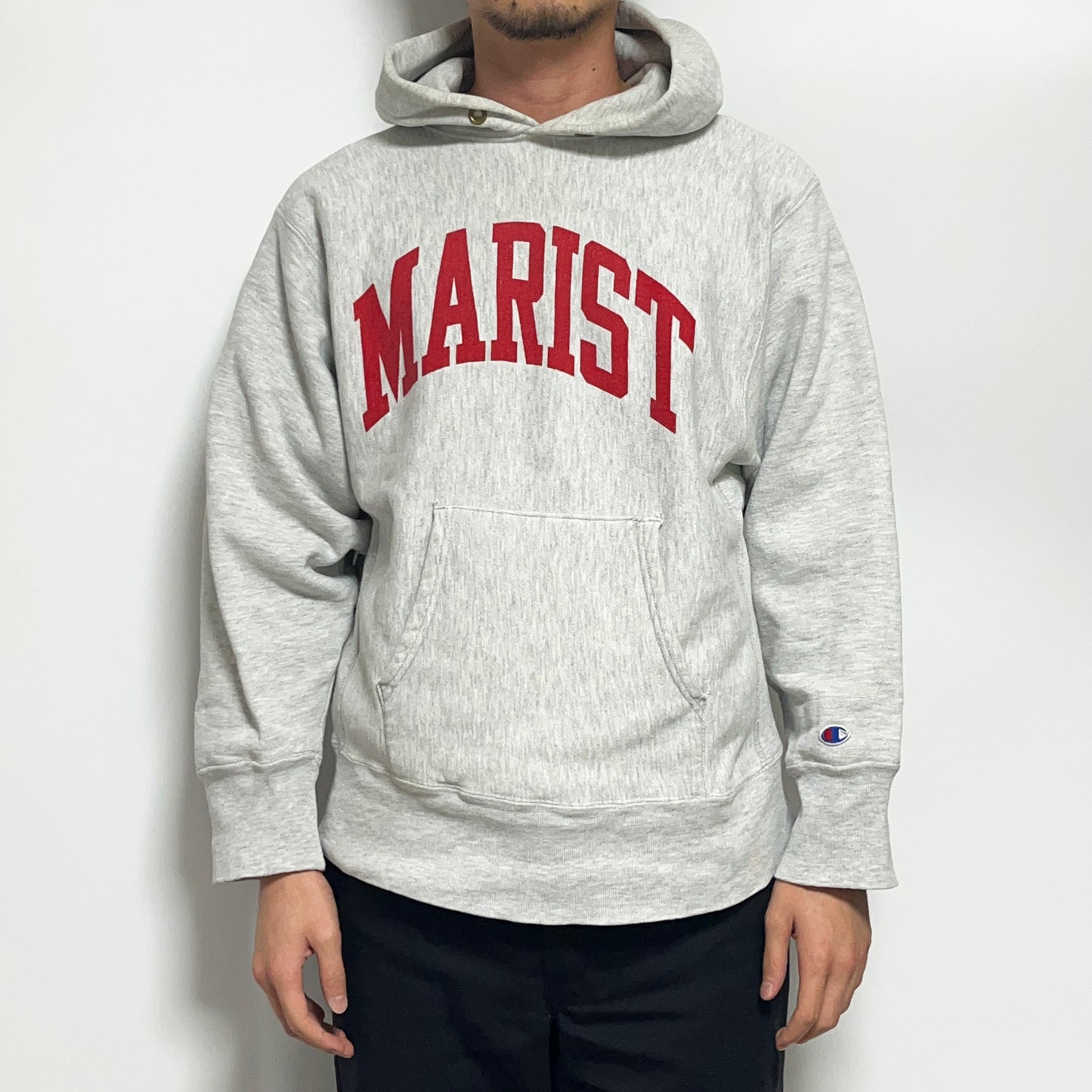 80's Champion R/W Parka "MARIST" 染み込みプリント Size (L)