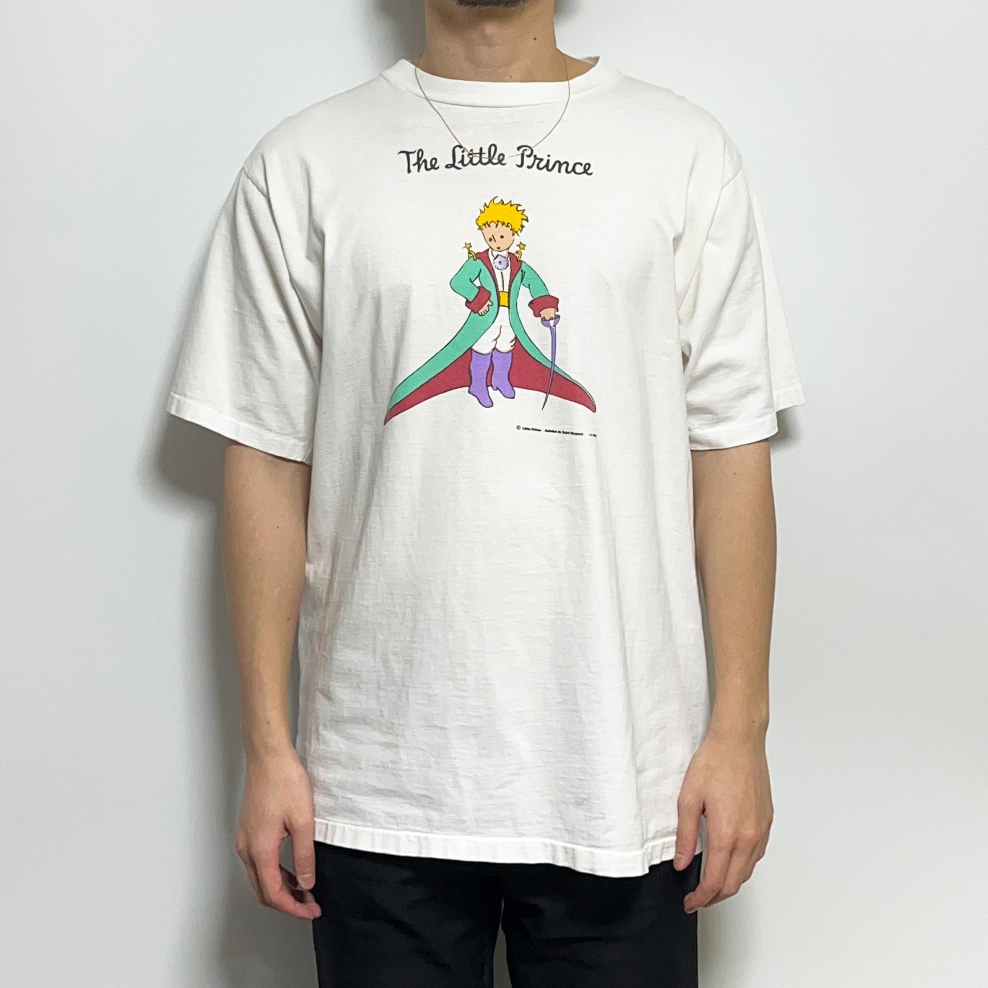 90s Wildwood Productions 星の王子さま T XL レア モデル着用 モデルが着用している白Tシャツ