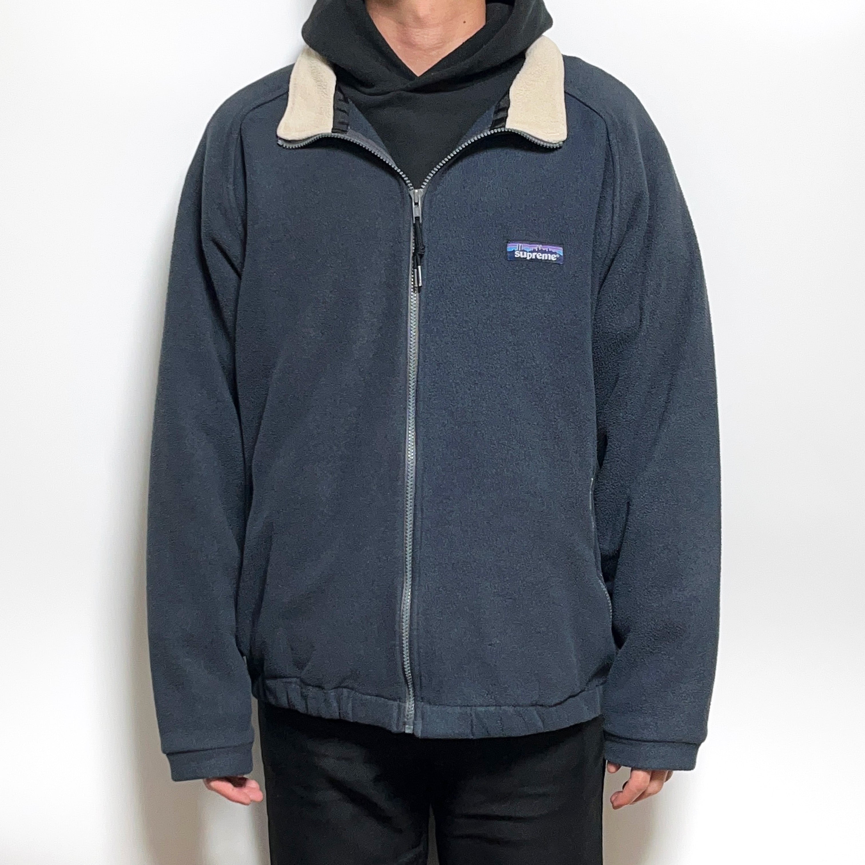 90s SUPREMEパフィージャケット USA製パタゴニア インサレーション USA製 98AW SUPREME patagonia Logo Fleece Jacket オレンジ XL 90s