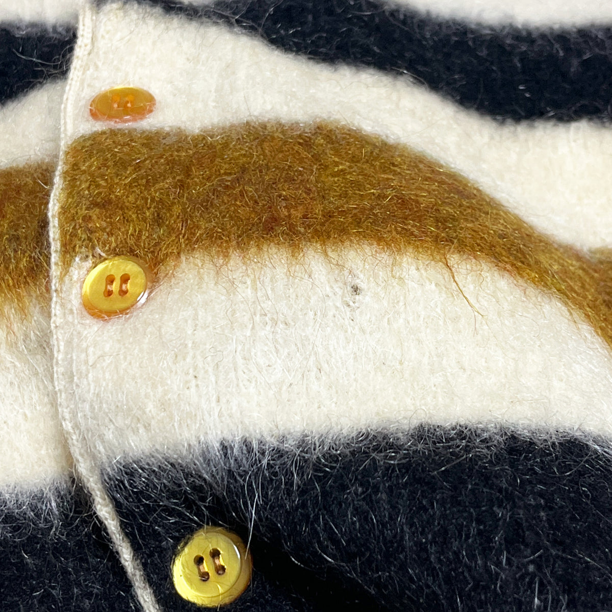 70's Minnesota Woolen Mohair Cardigan "Border Pattern" Size (L) ビッグサイズ！