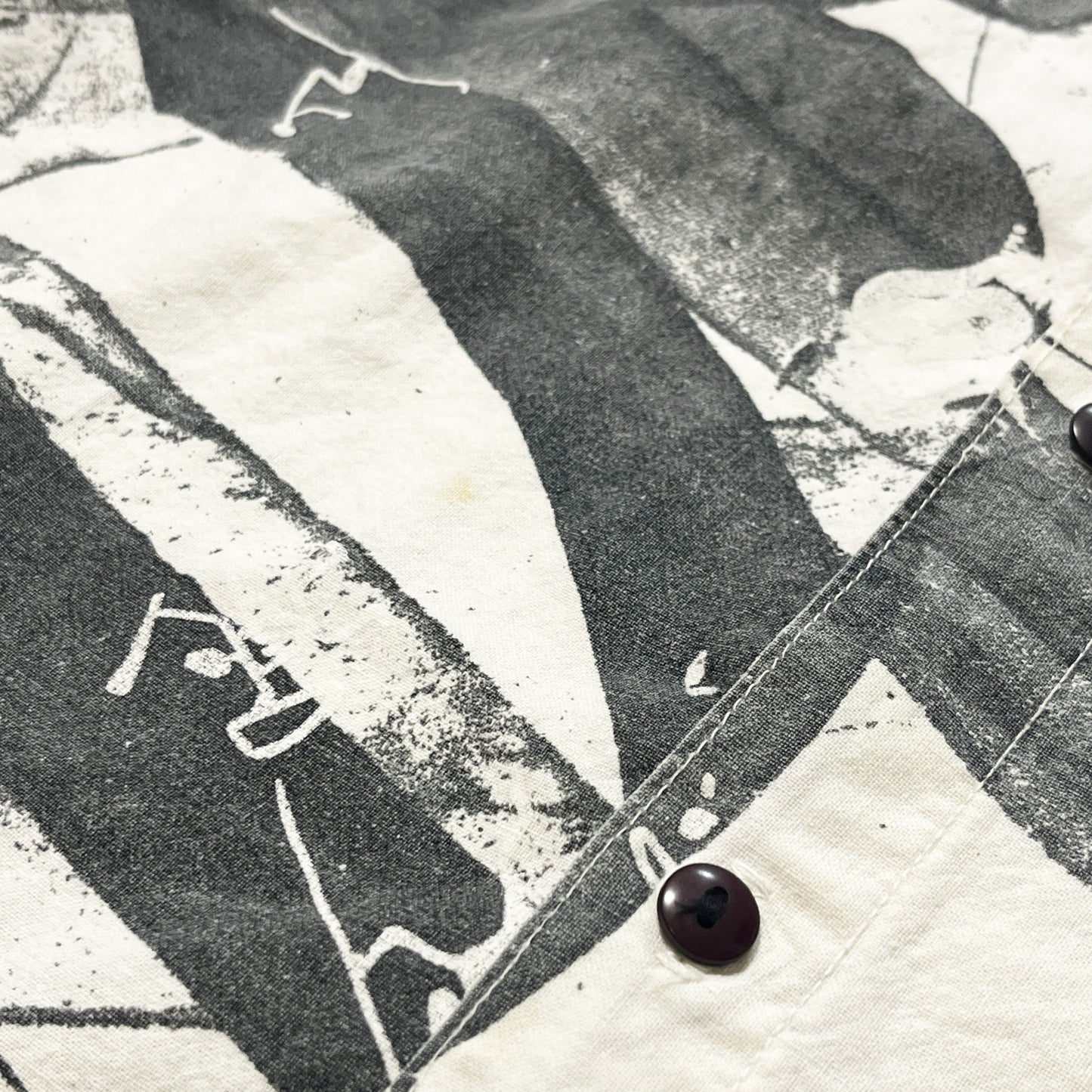 80's〜 JIMMY'Z Cotton S/S SH Abstract Pattern Size (S) レア！