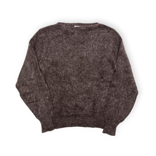 60s〜 Bond Mohair Crew L 平置き ダークグレーのモヘア素材 Vネック 袖口