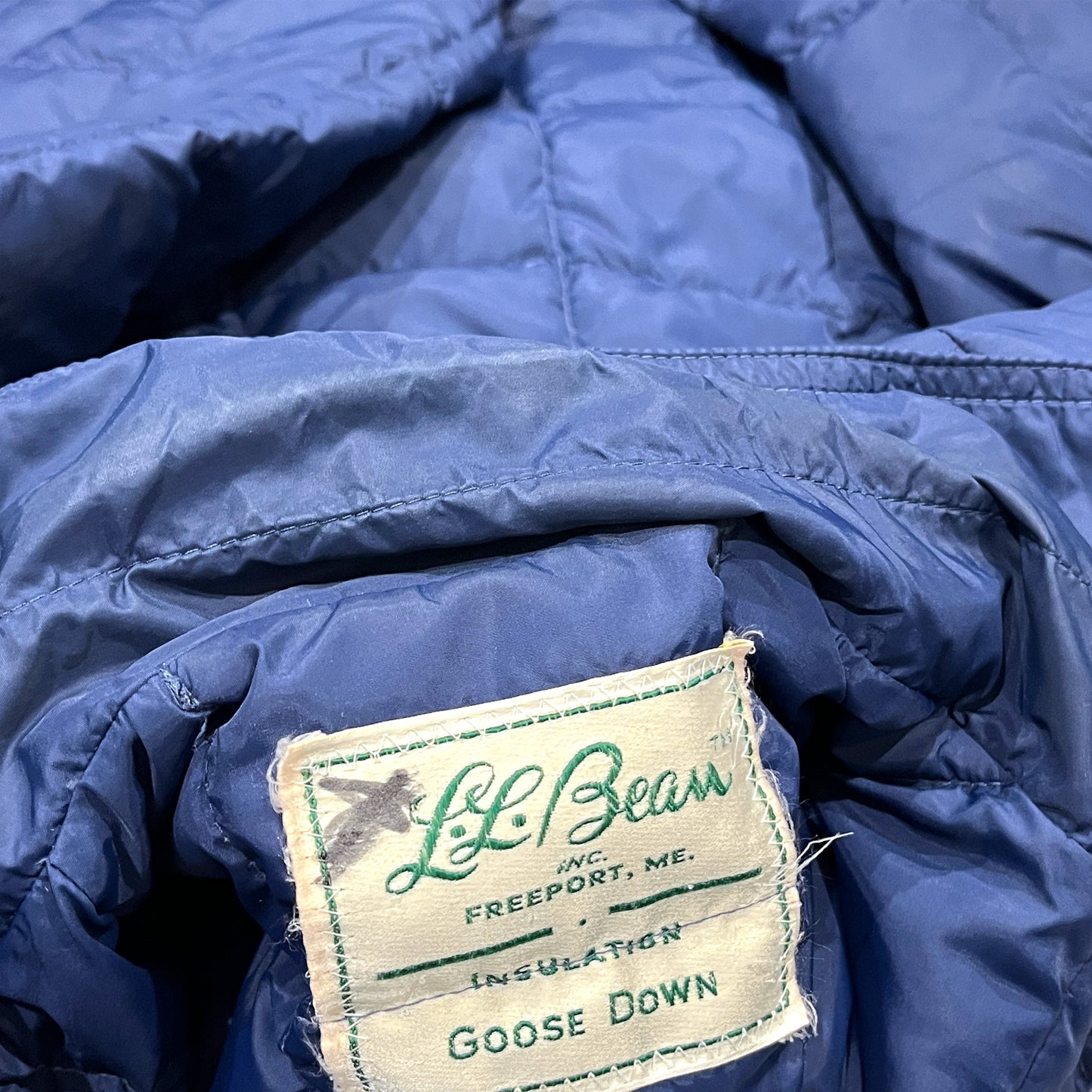 70's L.L.Bean 筆記体タグ Down SH Size (L)位