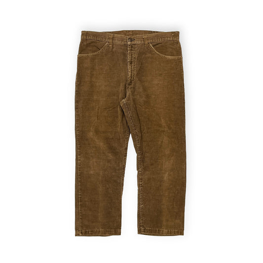 80s Levi's 519 Corduroy PT Brown W37 L26 平置き ベージュのカーディボウ フロントポケット 腰のボタン