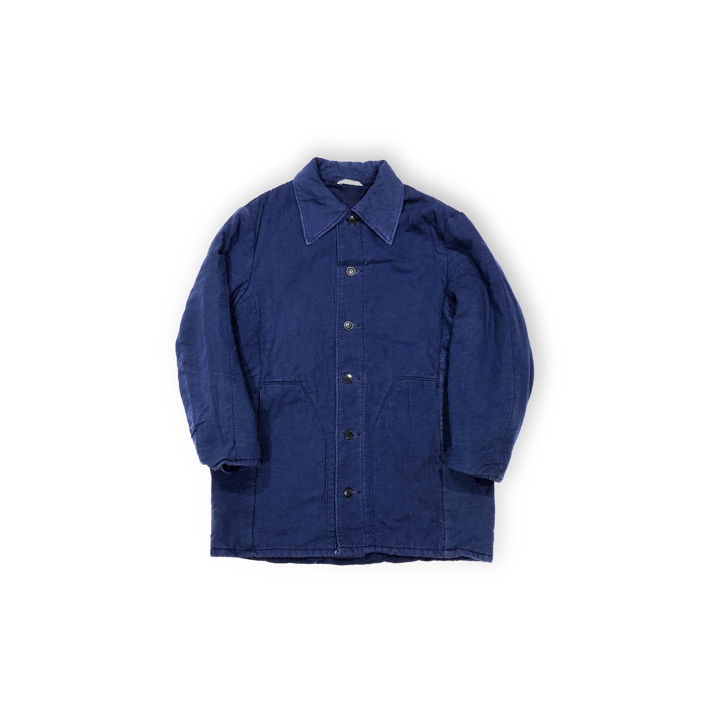 70s〜 Euro Work Coat 表記50 平置き ダークネイビー ボタン通し フロントポケット